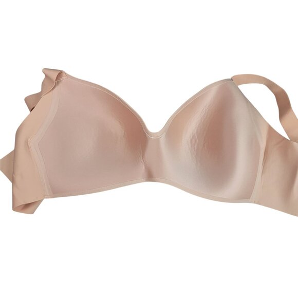 Le Mystere T Shirt Bra Nude Peach 38D Seamless Wire Free Wireless Wide Adj Strap - Picture 5 of 10